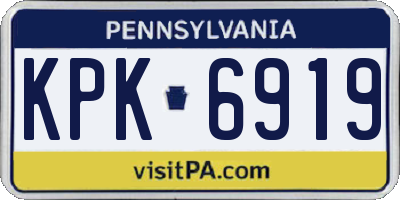 PA license plate KPK6919
