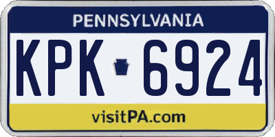 PA license plate KPK6924