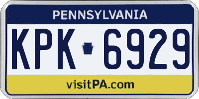 PA license plate KPK6929