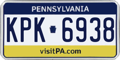 PA license plate KPK6938