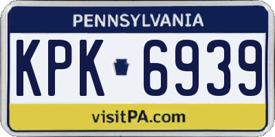 PA license plate KPK6939
