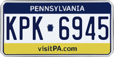 PA license plate KPK6945