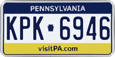 PA license plate KPK6946