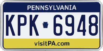 PA license plate KPK6948