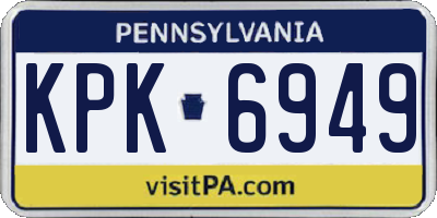PA license plate KPK6949