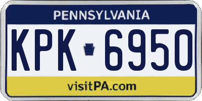 PA license plate KPK6950