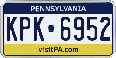 PA license plate KPK6952