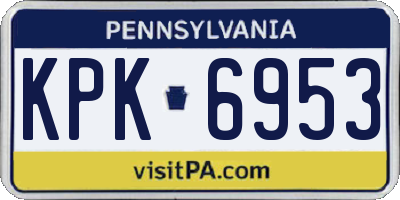 PA license plate KPK6953