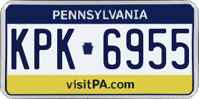 PA license plate KPK6955