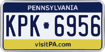 PA license plate KPK6956