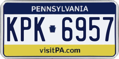 PA license plate KPK6957