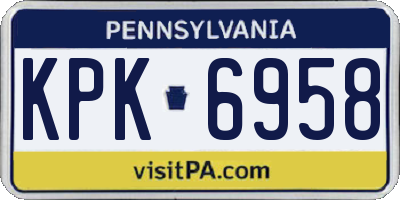 PA license plate KPK6958