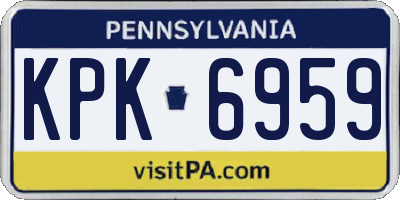 PA license plate KPK6959