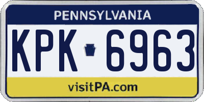 PA license plate KPK6963