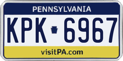 PA license plate KPK6967