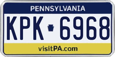 PA license plate KPK6968