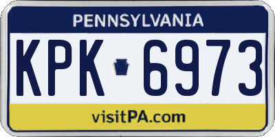 PA license plate KPK6973