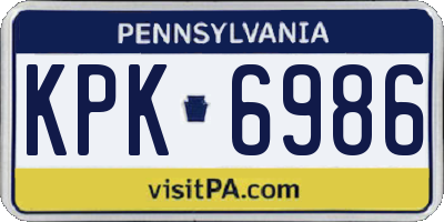 PA license plate KPK6986