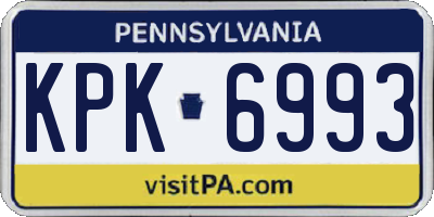PA license plate KPK6993