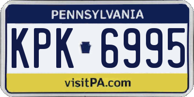 PA license plate KPK6995