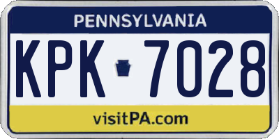 PA license plate KPK7028