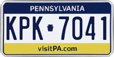 PA license plate KPK7041