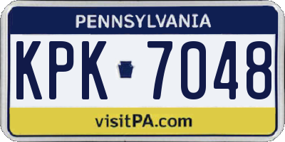 PA license plate KPK7048