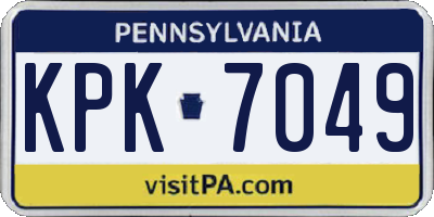 PA license plate KPK7049