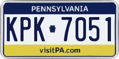 PA license plate KPK7051