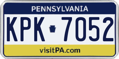 PA license plate KPK7052