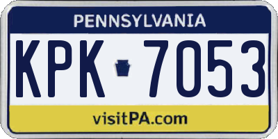 PA license plate KPK7053