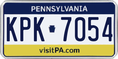 PA license plate KPK7054