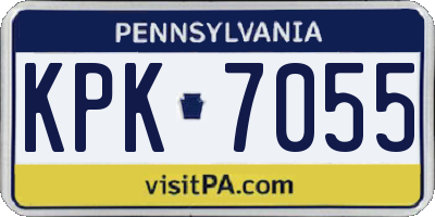 PA license plate KPK7055