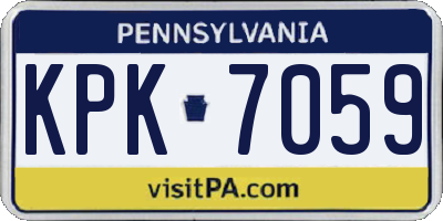 PA license plate KPK7059