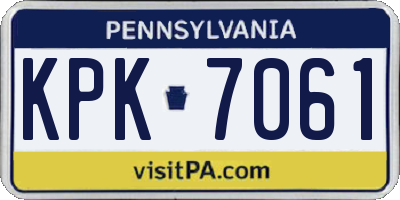 PA license plate KPK7061