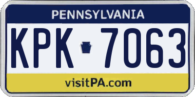 PA license plate KPK7063