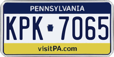 PA license plate KPK7065