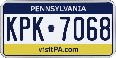 PA license plate KPK7068