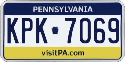 PA license plate KPK7069