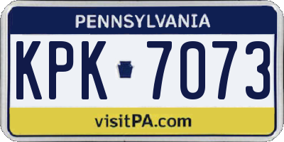 PA license plate KPK7073
