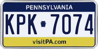 PA license plate KPK7074