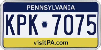 PA license plate KPK7075