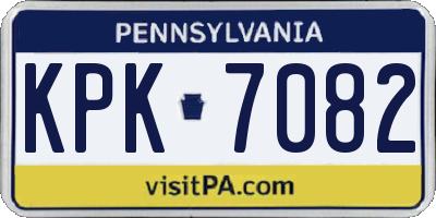 PA license plate KPK7082