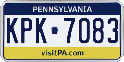 PA license plate KPK7083