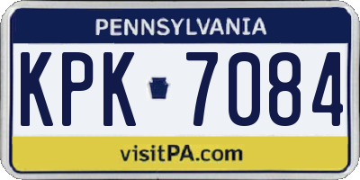 PA license plate KPK7084