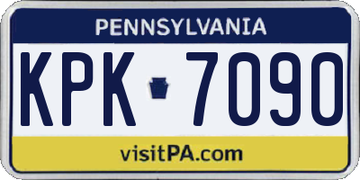 PA license plate KPK7090
