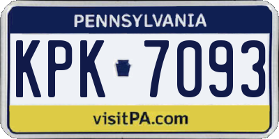 PA license plate KPK7093