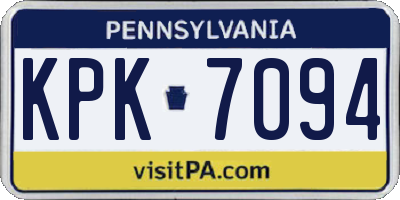 PA license plate KPK7094