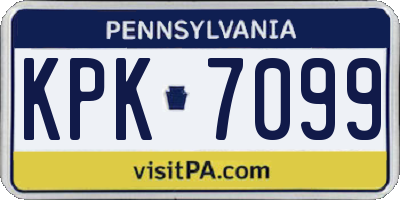 PA license plate KPK7099