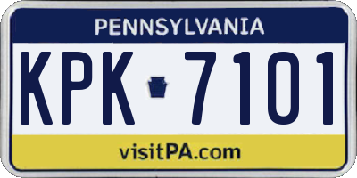 PA license plate KPK7101